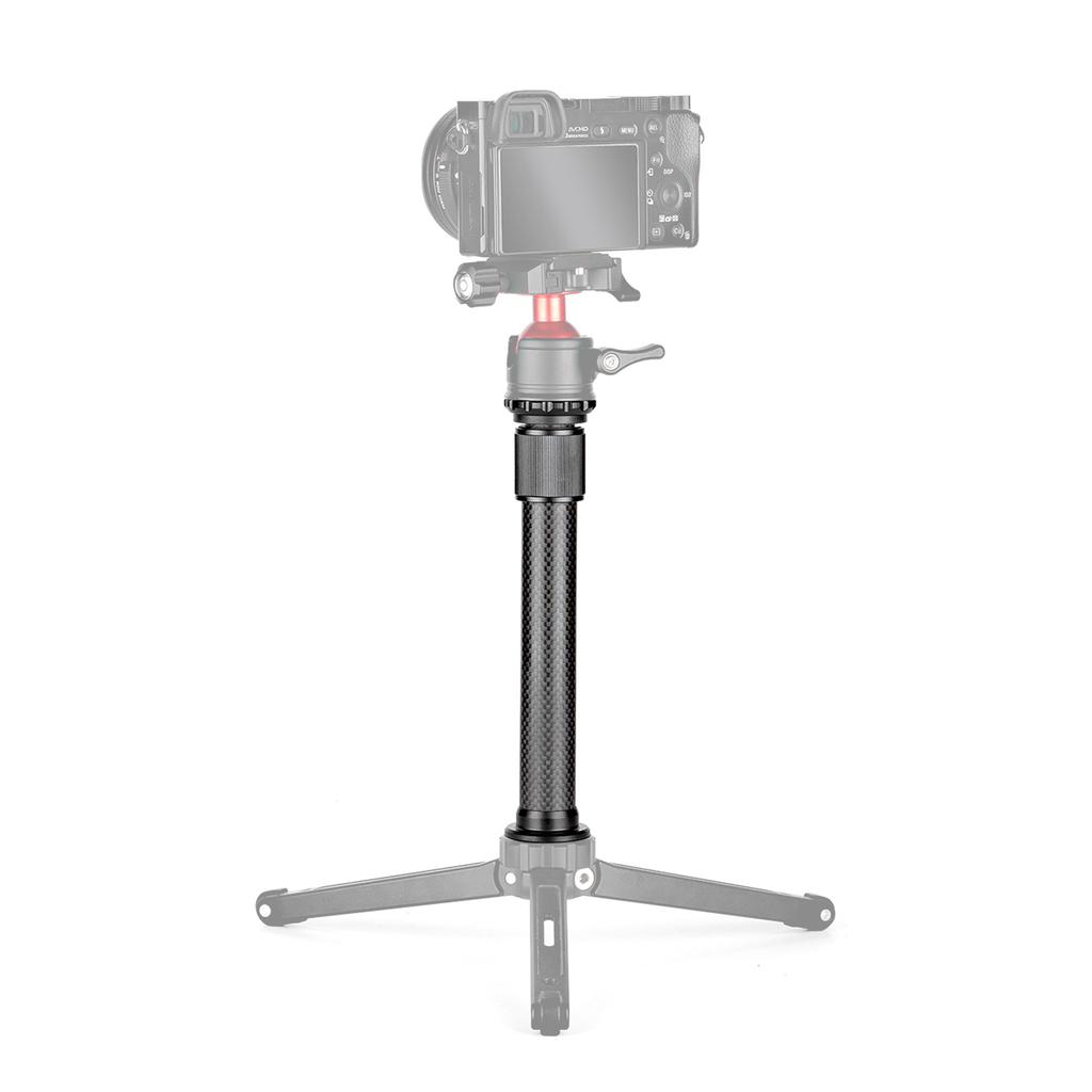 Carbon Tripod Extension Pole, 2-Section Extendable Rod . Height 32cm 12.6inch with 1-4inch Screw for Tripod Monopod