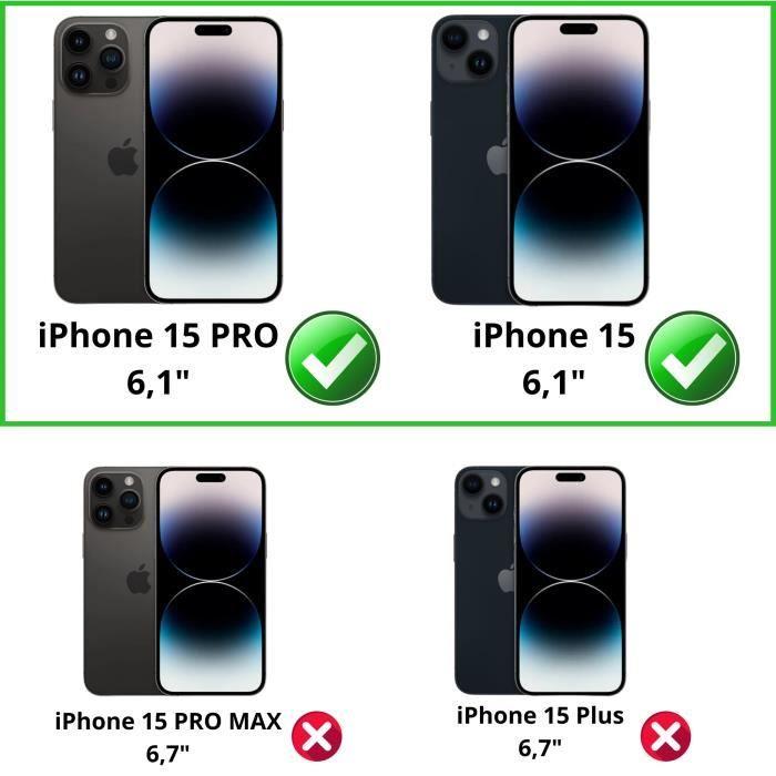 Film de protection - Phonillico - iPhone 15 - Pack de 4 - Noir - Anti espion - Résistant aux rayures