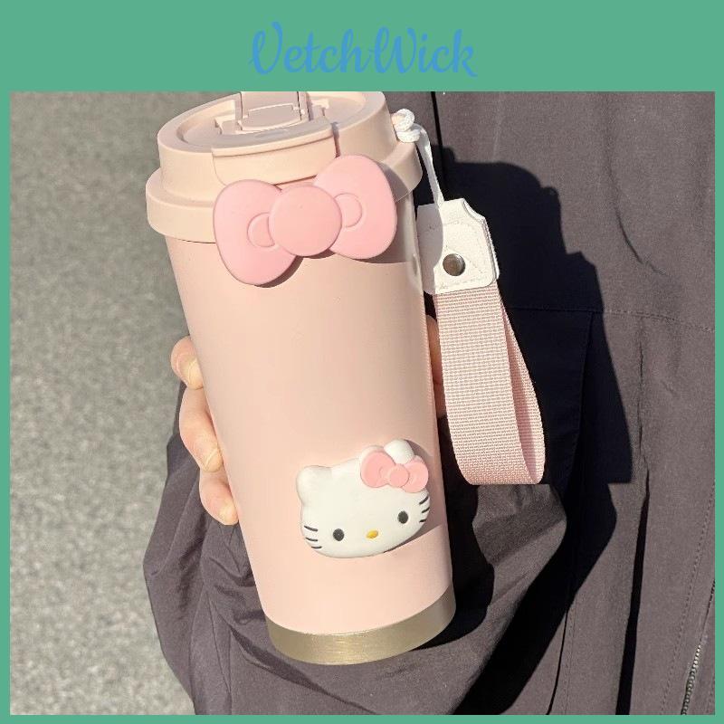 Термокружка Hello Kitty с изоляцией, большой емкости, с трубочкой, для офиса и улицы