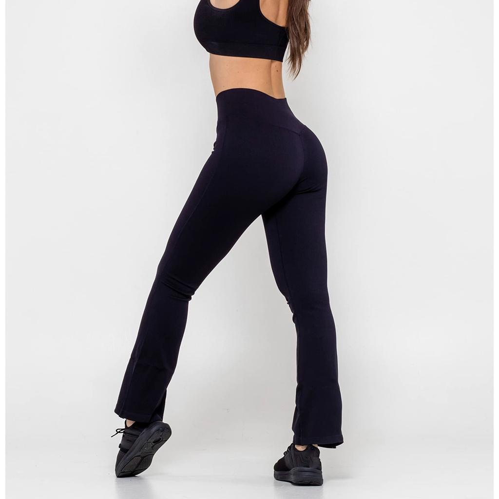 Женские эластичные леггинсы для йоги, фитнеса, бега, спортзала, спортивные брюки полной длины, расклешенные брюки