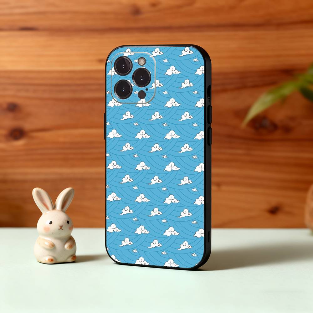 J-Японский G-Геометрический P-Узоры Чехол для Телефона Для iPhone17 16 15 14 13 12 11 Pro Max Plus,5G Мягкий Черный Чехол