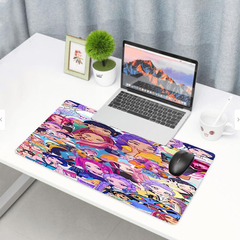 KPop Demon Hunters Print Mouse Pad, Anti‑Slip Desktop keyboard Mat, for PC Laptop Gaming Working Daily Use, Cool Festival Surprise Gift