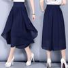 Women Elastic Chiffon High Waist Summer Cropped Pants Pant Trousers Culottes Skirt