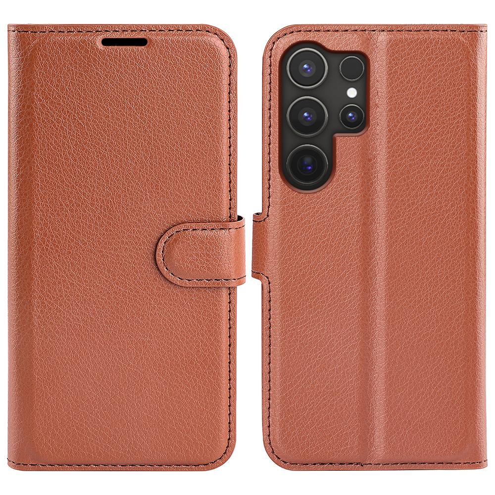 For Samsung Galaxy S24 Ultra Wallet Case Litchi Texture Shockproof Leather Flip Stand Phone Cover