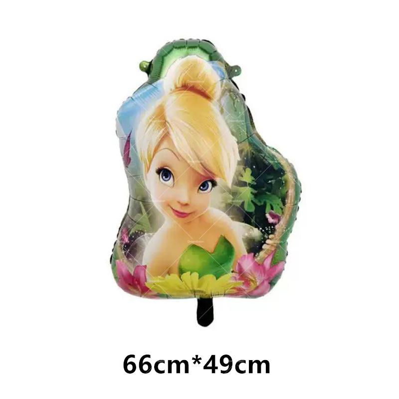 Cartoon Tinker Bell Balloons Birthday Party Decoration Tableware Elf Little Fairy Paper Plate Cup Tablecloth Supplies Background