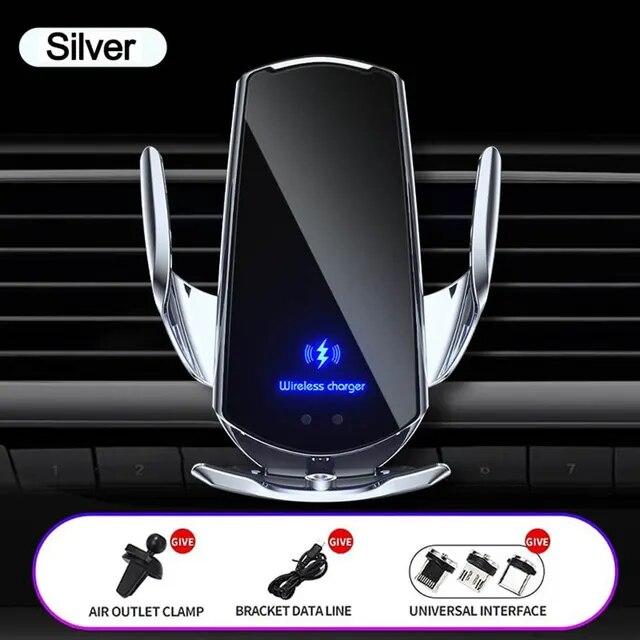 Q3 Smart Sensor Автомобильное беспроводное зарядное устройство для телефона 15 Вт Быстрая зарядка Автоматический зажимной автомобильный держатель для телефона для iPhone и всех Android с поддержкой Qi