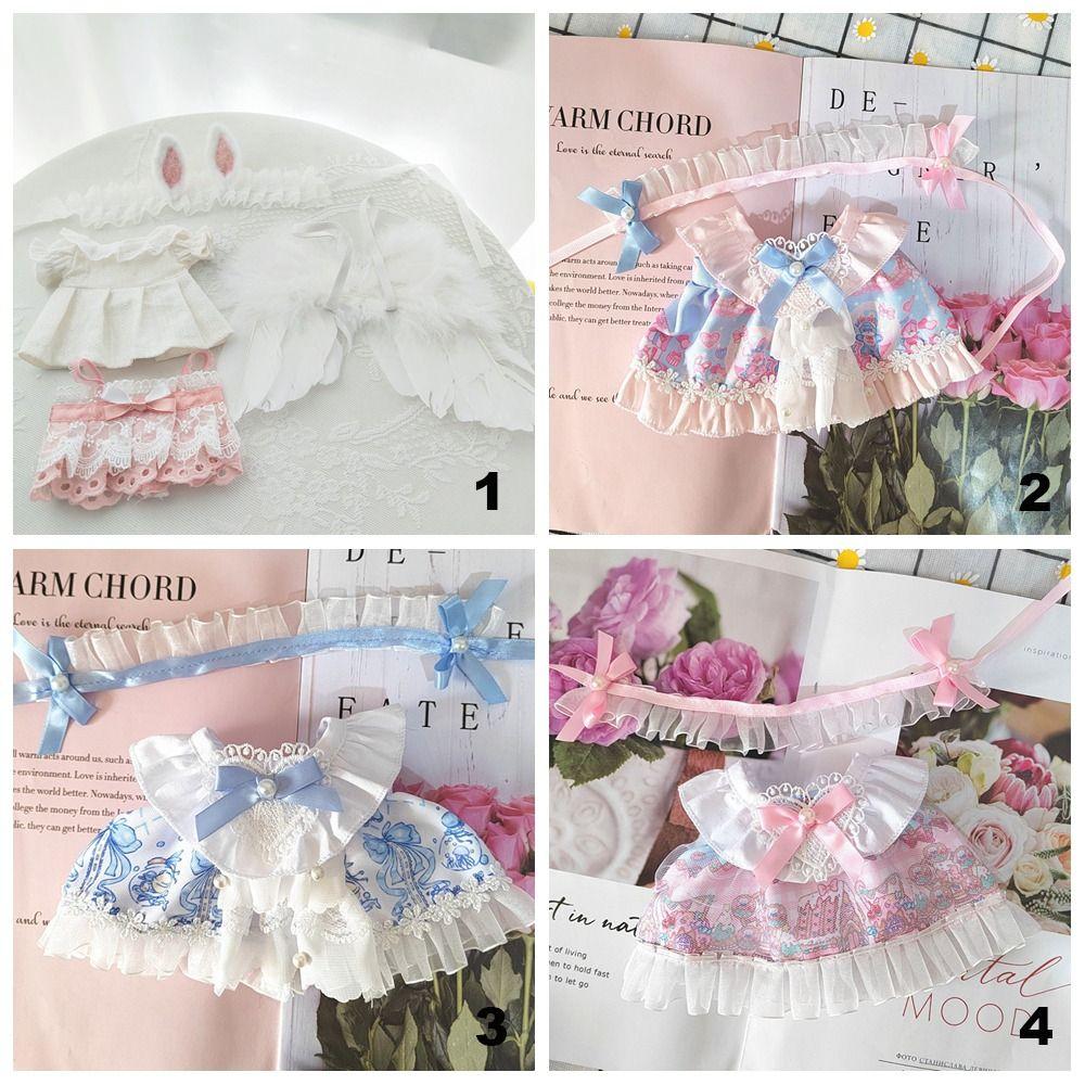 Cotton Stuffed Lolita Style 20CM Doll Clothes Rabbit Ear Idol Dolls Accessories Princess Dress