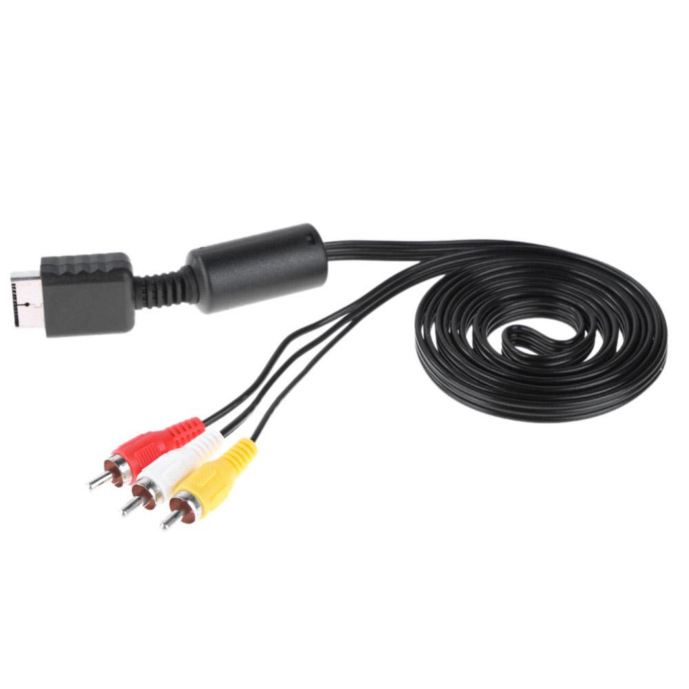 New Black Multi Out Video/Audio Cable Flat 3 RCA AV Cord