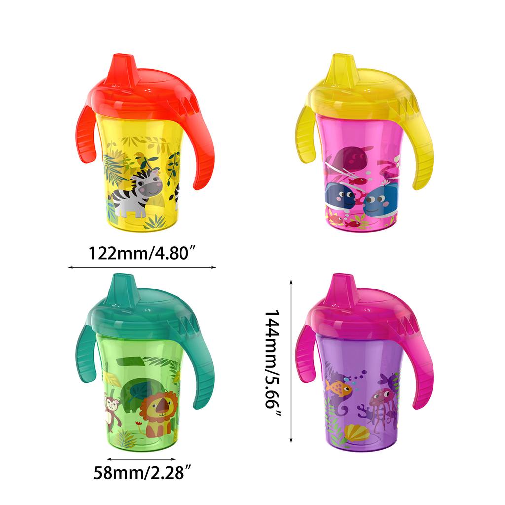 Super Spout Grip N' Sip Cup Two Handle No Spill Water Cup 260ml 8.8Ounce Sippy Cup Straw Learner Cup for Kid Toddlers