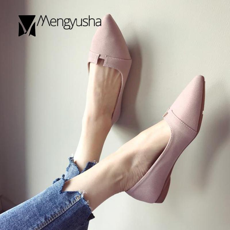 Модные черные рабочие туфли больших размеров женские удобные туфли из флока на плоской подошве элегантные туфли с острым носком на мягкой подошве корейские туфли