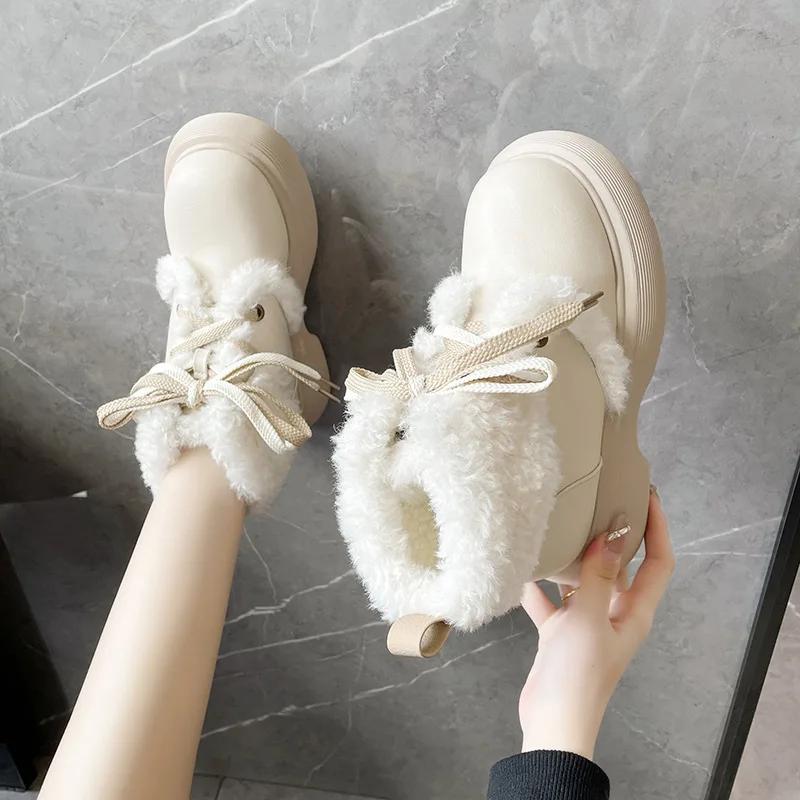 Модные зимние нескользящие теплые сапоги из искусственной кожи и бархата для женщин, дизайнерские женские хлопковые туфли с мягкой подошвой, модные ботильоны для женщин