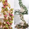 6 Pcs 2.5m/8.2ft Artificial Flower Silk Flowers Rose Leaf Garland Vine Ivy Wedding Garden Home Decoration