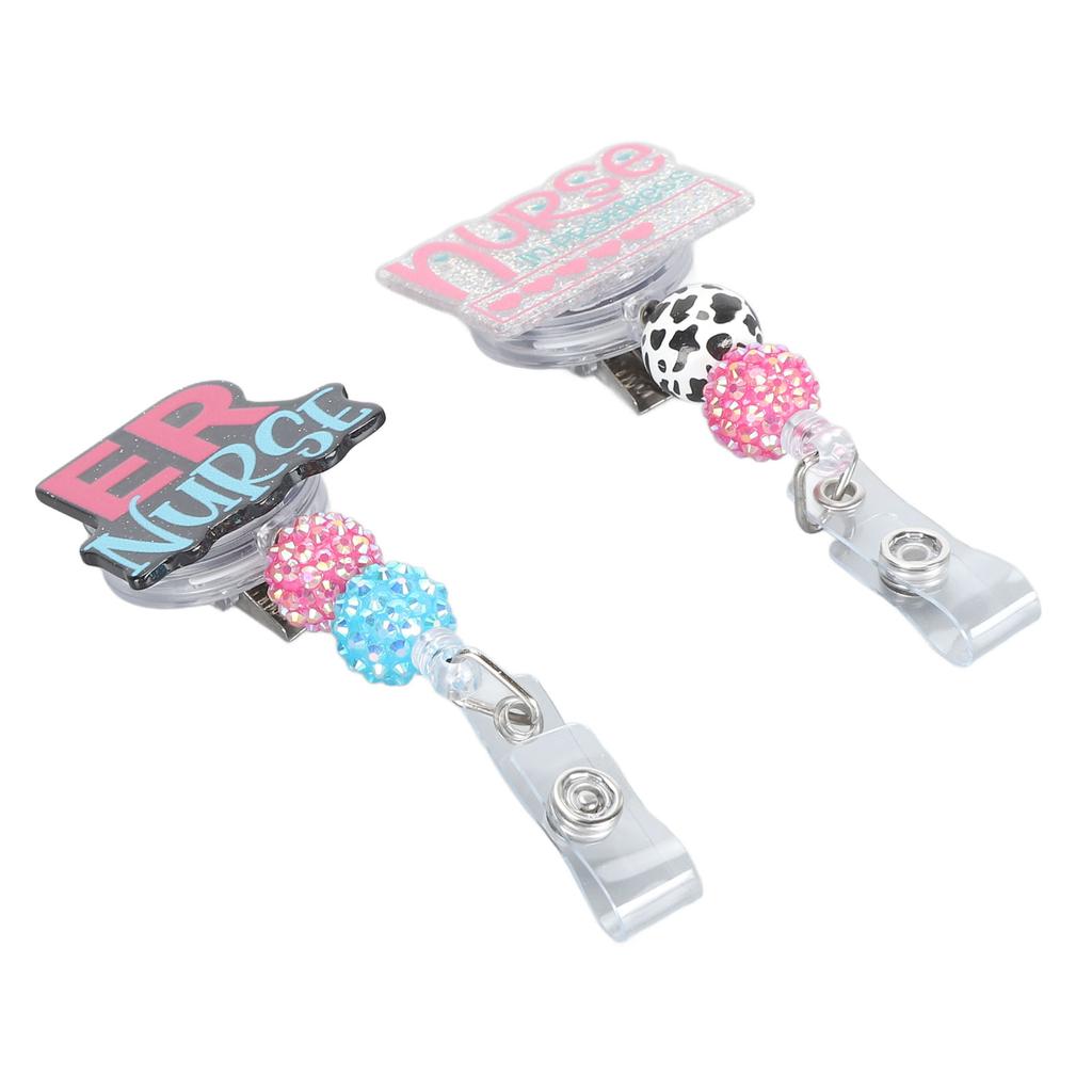 Держатель катушки для значка медсестры, выдвижной, расписанный вручную, бисерный, зажим для катушки для значка студента-медсестры для сестринского дела