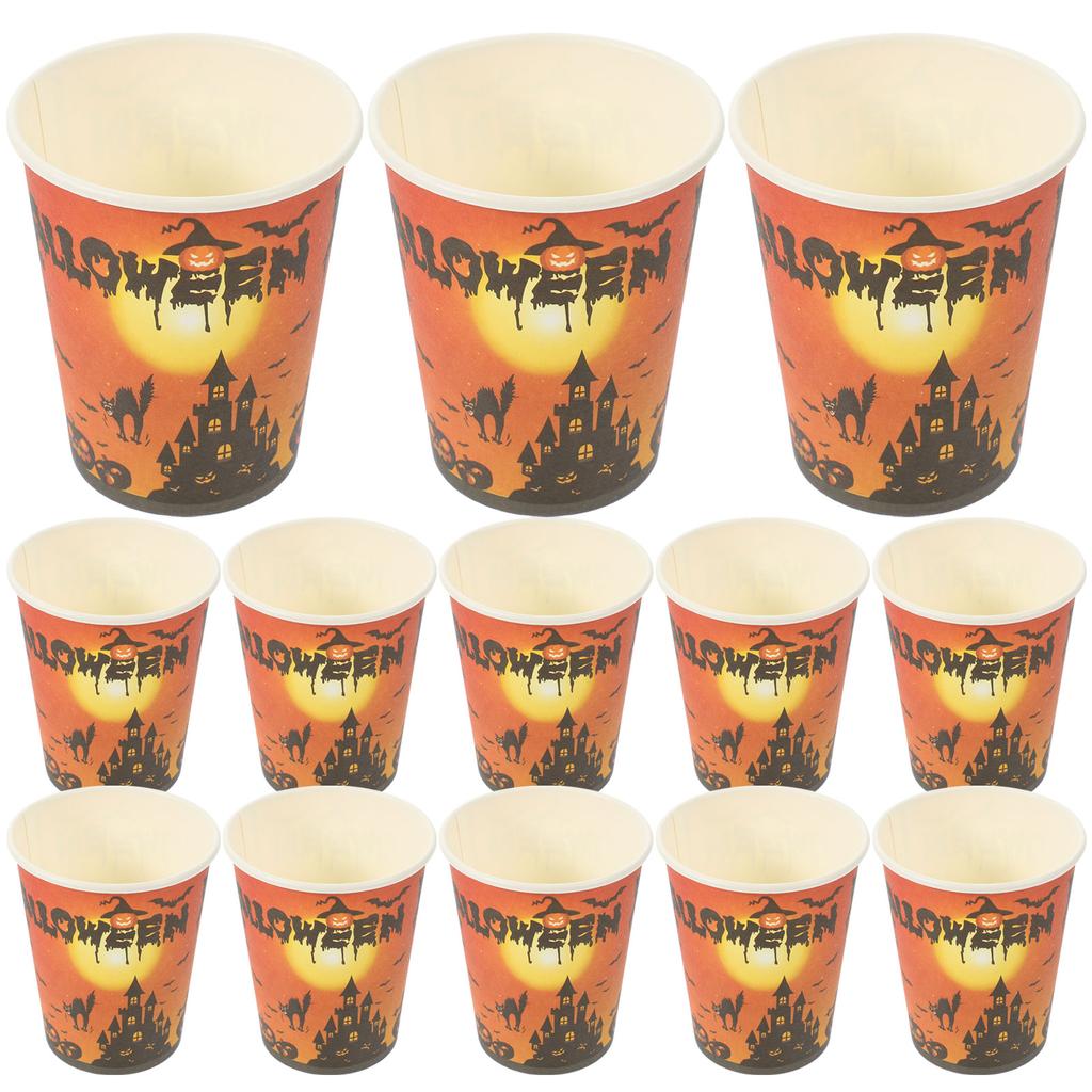 24 шт. бумажных стаканчиков для вечеринки на Хэллоуин (24 Чашки) Столовые приборы Набор столовых приборов Костюм Столовая посуда Тематические принадлежности