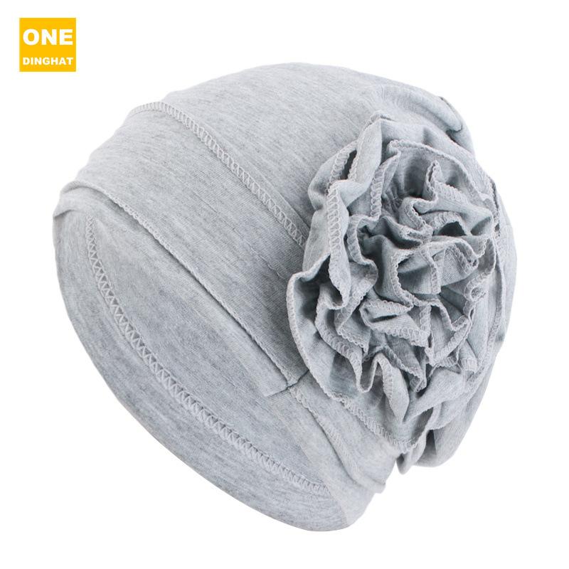 Шапочка-косынка с ватным диском и цветком, эластичная шапочка-пуловер, шапочка для родов, шапочка для химиотерапии Jdt-417B