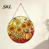 Bedroom Wall Decoration Kit DIY Rhinestone Door Sign Kit, Halloween Pumpkin Flower Animal Pattern Art Ornament Sign, Handmade Hanging
