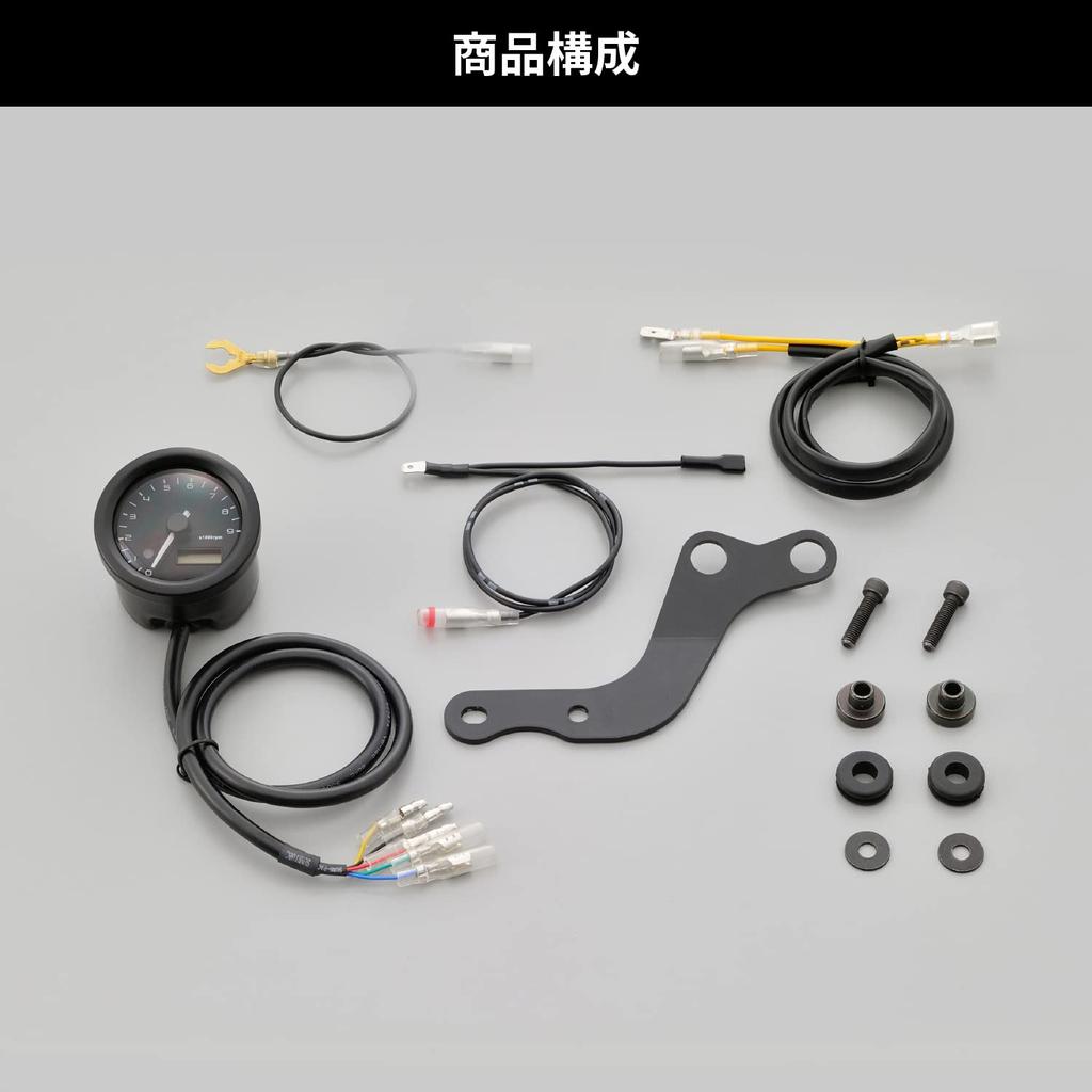 Daytona VELONA Motorcycle Tachometer Monkey 125 Black Color LED 9000rpm Display 27813 (18-22) Body/3 48