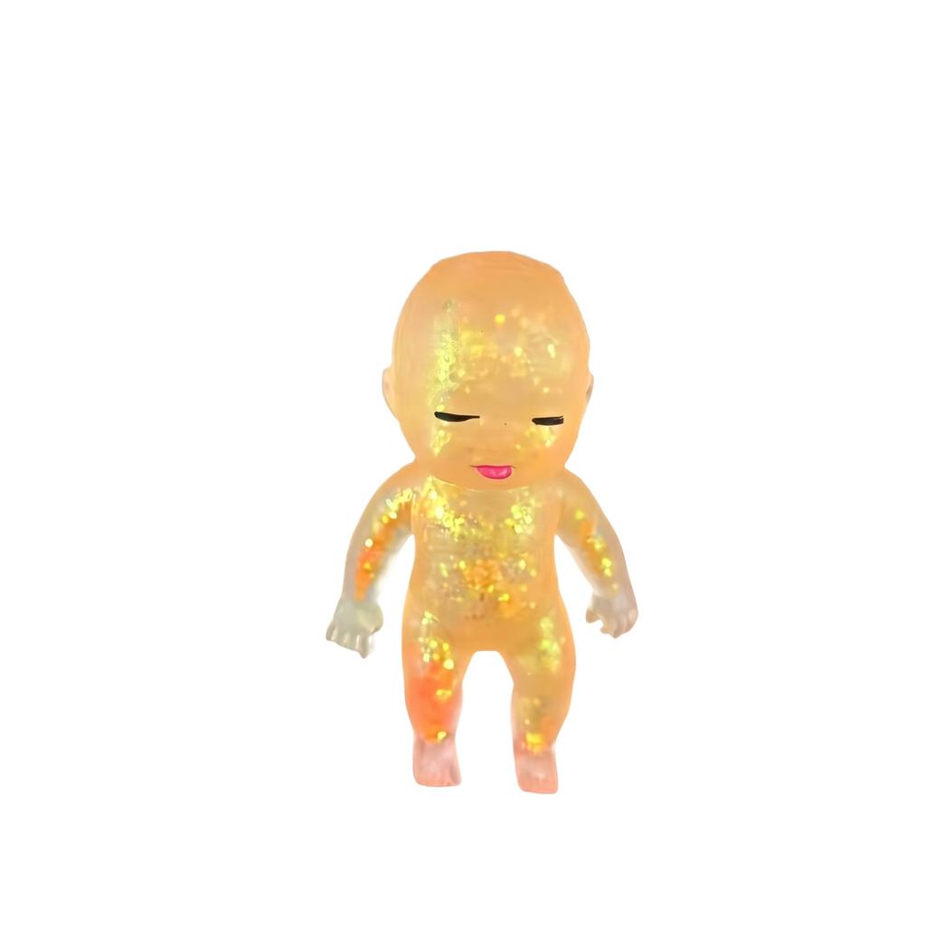 14cm Soft Glitter Doll Toy for Stress Relief and Sensory Play Suitable for Children and Adults Squeezable Figure Doll