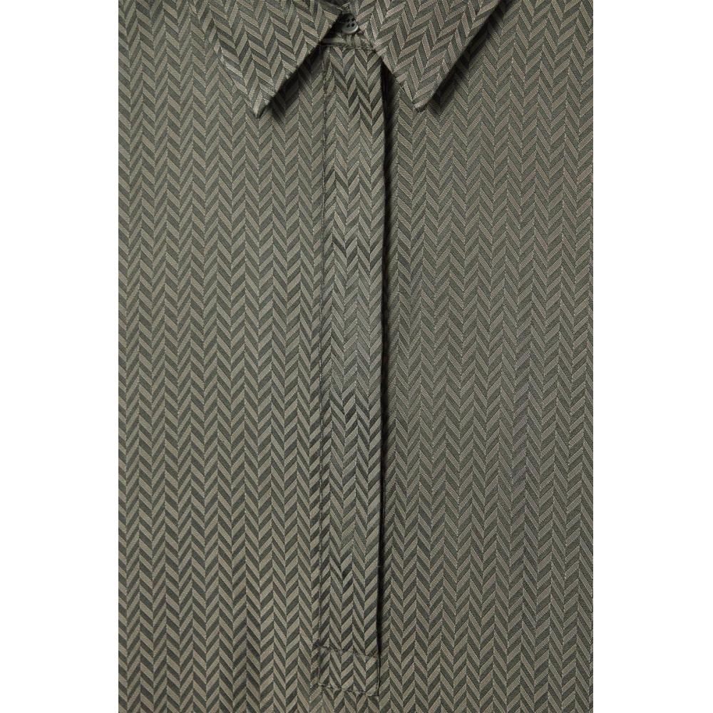 COS Платье-рубашка макси с узором «ёлочка» в японском стиле