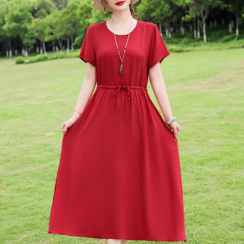 Элегантное женское летнее платье больших размеров с коротким рукавом, повседневные длинные платья, винтажная одежда