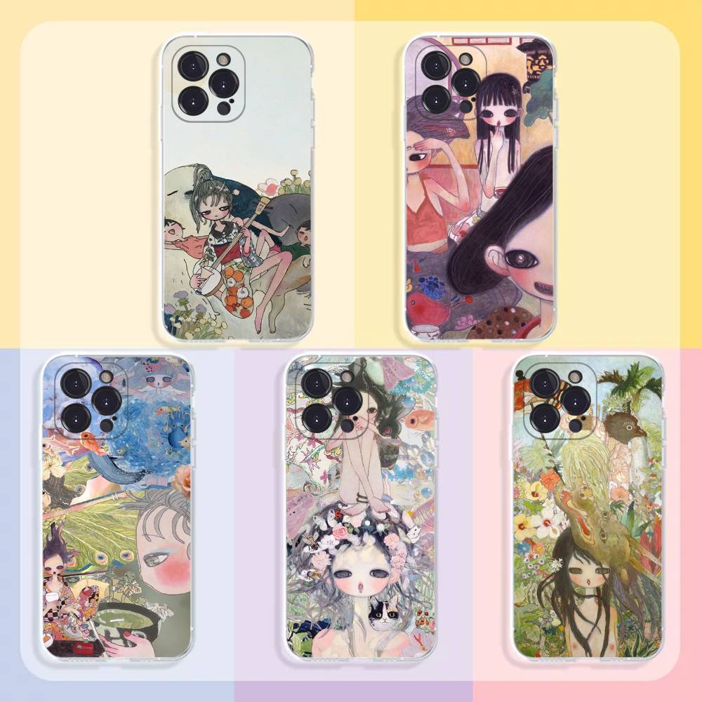 Чехол для телефона Aya Takano с рисунком для iPhone17,16,15,14,13,12,11,Pro,Xs,Max,Mini,Plus Нескользящий Ударопрочный Жесткий
