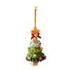 Holiday Party Decor Decorative Tree Hanging Charm Festive Knitted Christmas Tree Ornaments with Gold Jingle Bell for Holiday