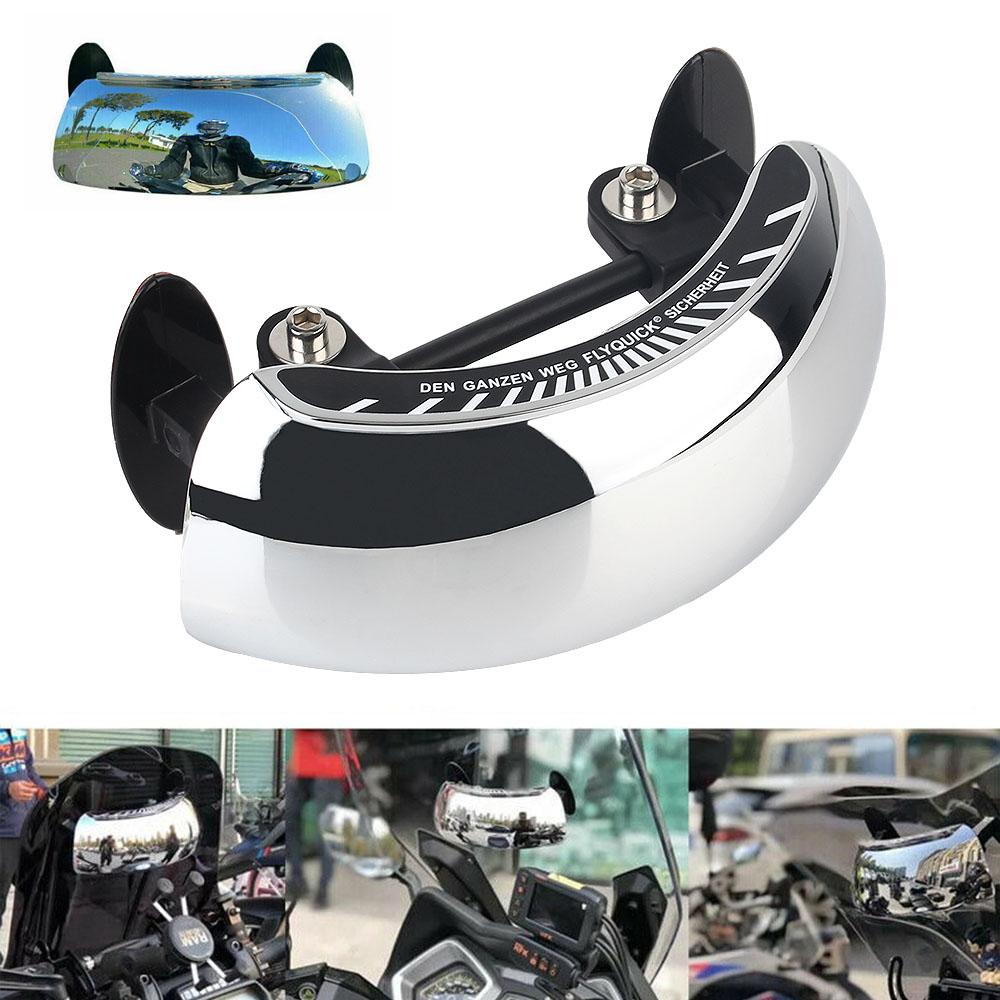 Хромированное 180-градусное ультраширокоугольное универсальное голографическое центральное крепление на лобовое стекло зеркало заднего вида для мотоцикла