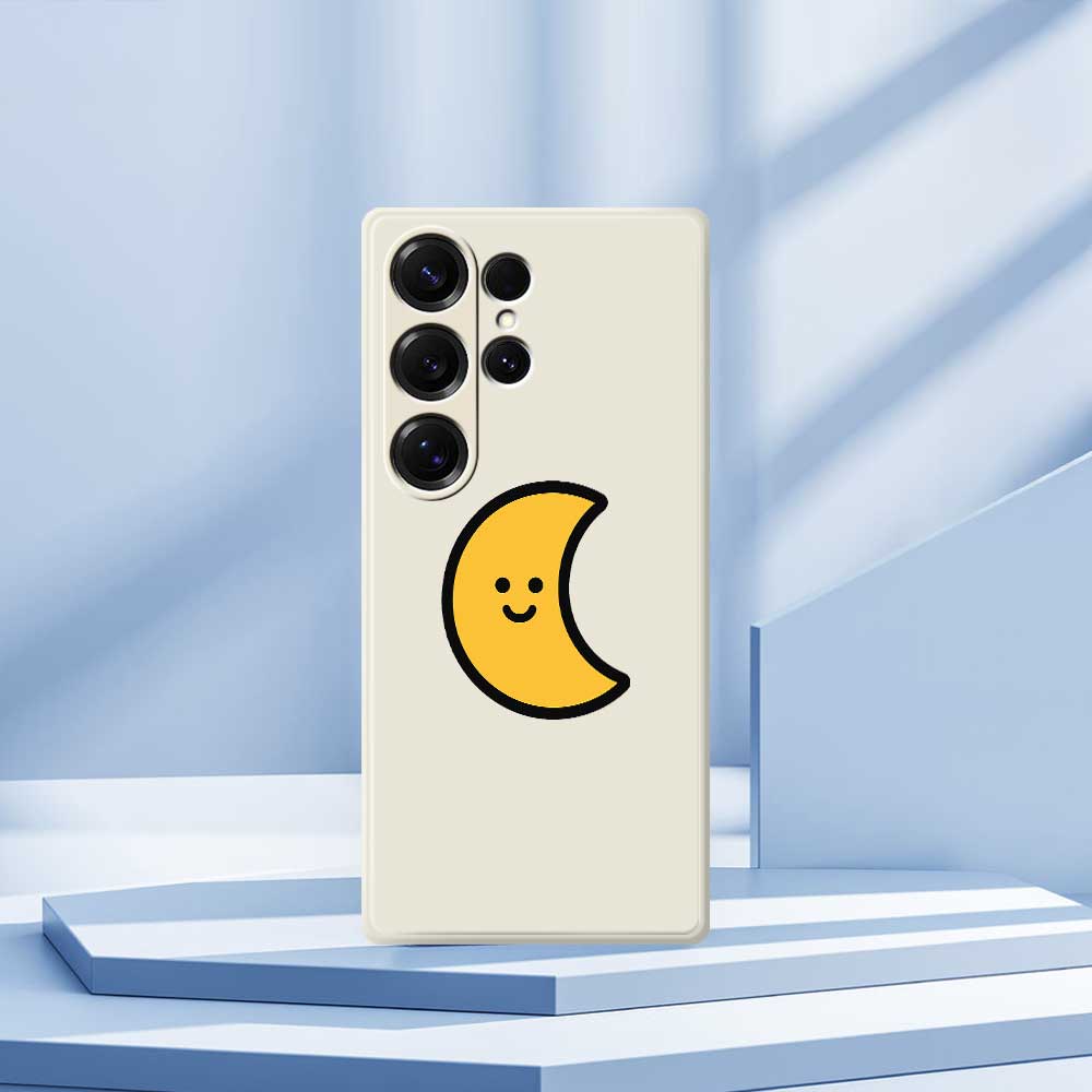 Чехол для Samsung Galaxy S25 Ultra Желтый Лунный Узор Печать Прямой Край ТПУ Задняя Крышка Телефона