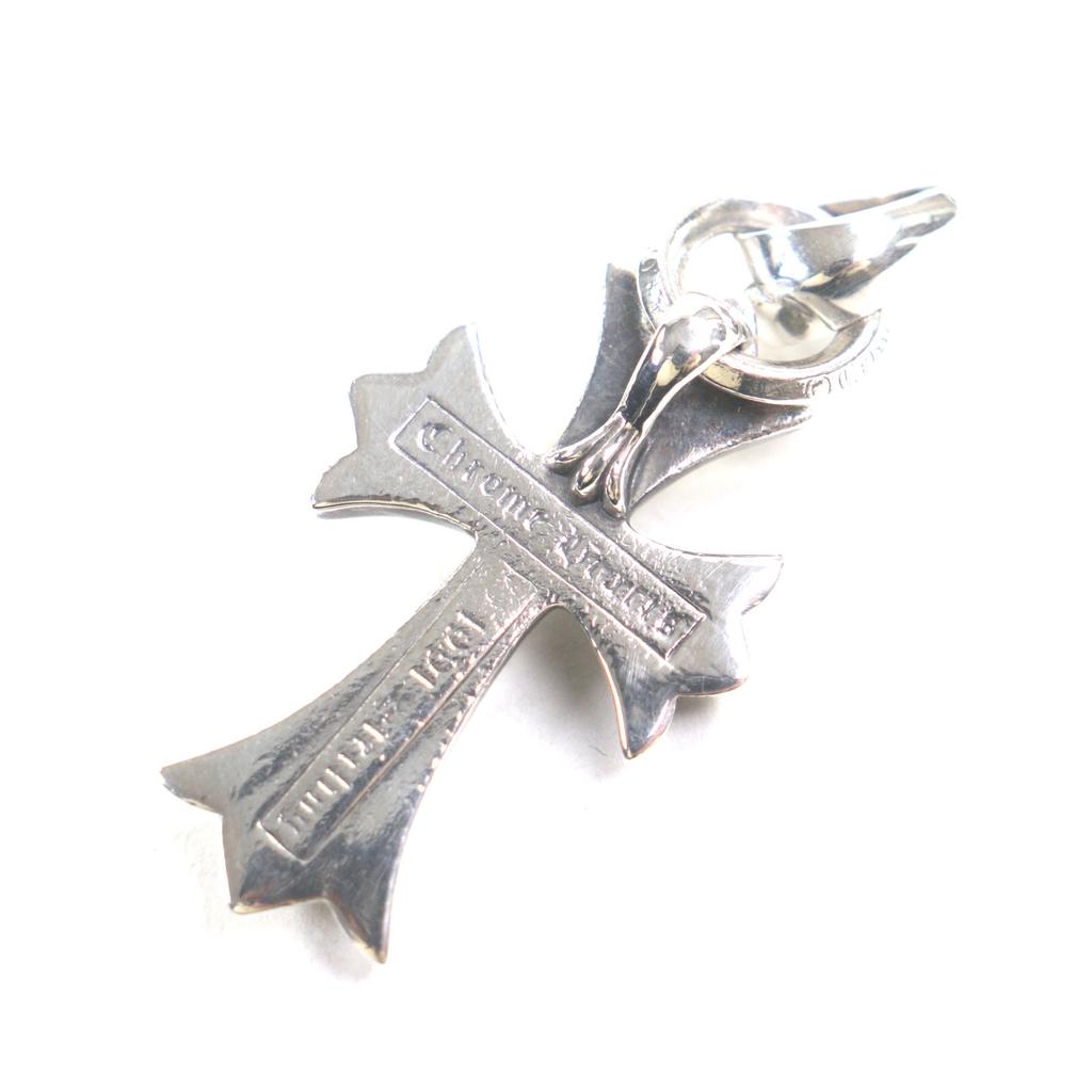 Great CHROME HEARTS Pendant Top Small CH Cross W Bail Silver 925 Mens Used
