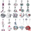 925 Silver High Heels Lipstick Handbag Playing Cards Clover Beads Fit Charms Bracelet Luxury Jewelry Gift