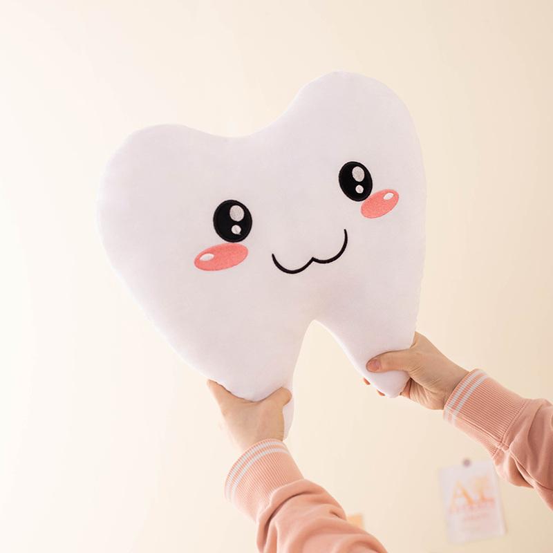 Lovely Cartoon Simulation Tooth Dolls Women Girls Bag Hanging Accessories Toys Soft Stuffed Teeth Gift Kids Plush Peluche