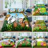 Cartoon Animals Duvet Cover Set King Size Savannah Tropical Forest Jungle Wildlife Bedding Set Kids Zoo Polyester Quilt Cover
