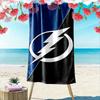 Lightning Bolt Icon on Blue and Black Background Patterned beach towel quick dry perfect for travel outdoor sports jogging the beach and swimming