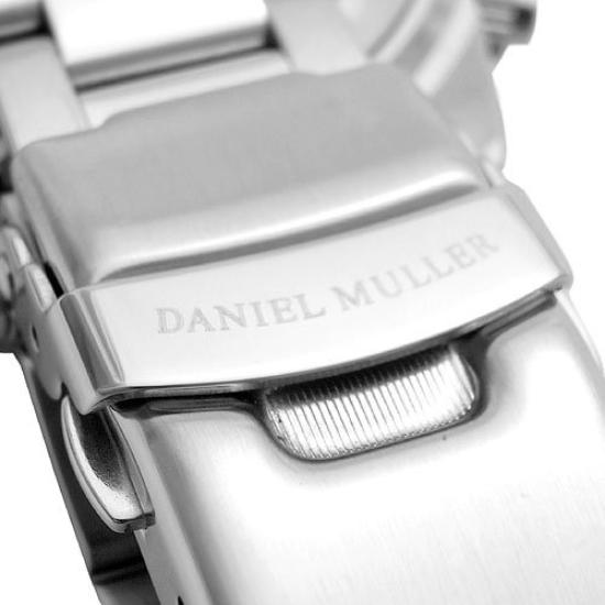 Часы DANIEL MULLER, полностью из нержавеющей стали, хронограф, черный [Daniel Muller], мужские DM-2003BK