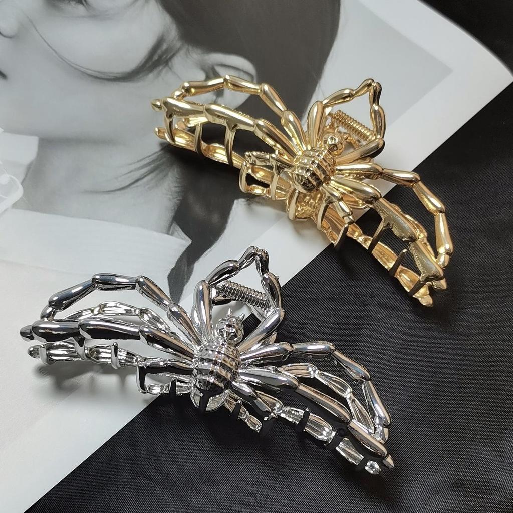 Large Spider Hair Clip Metal 2023 Halloween Women Headwear Claw Clip Girl Hairpins Trendy Gift Gold/Silver/Black Accessories