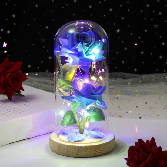 Rose Flower Gifts for Her Mom Wife Grandma Light Up Eternal Rose in A Dome Romantic Gift for Anniversary Birthday Valentine's Day Christmas