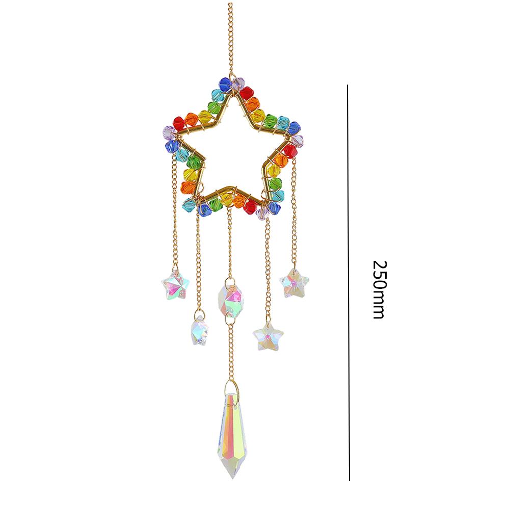 Colorful Beads Crystal Light Catching Jewelry Car Accessories Crystal Frame Pendant Window Accessories Outdoor Garden Decoration