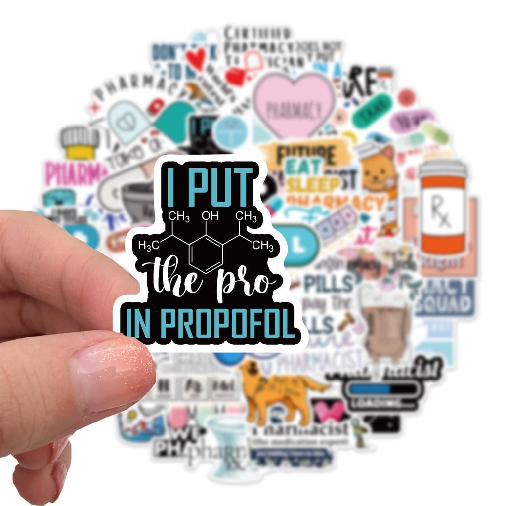 100 Cartoon Nurse Pharmacist Graffiti Stickers Decorate Suitcase Waterproof Without Glue Stickers