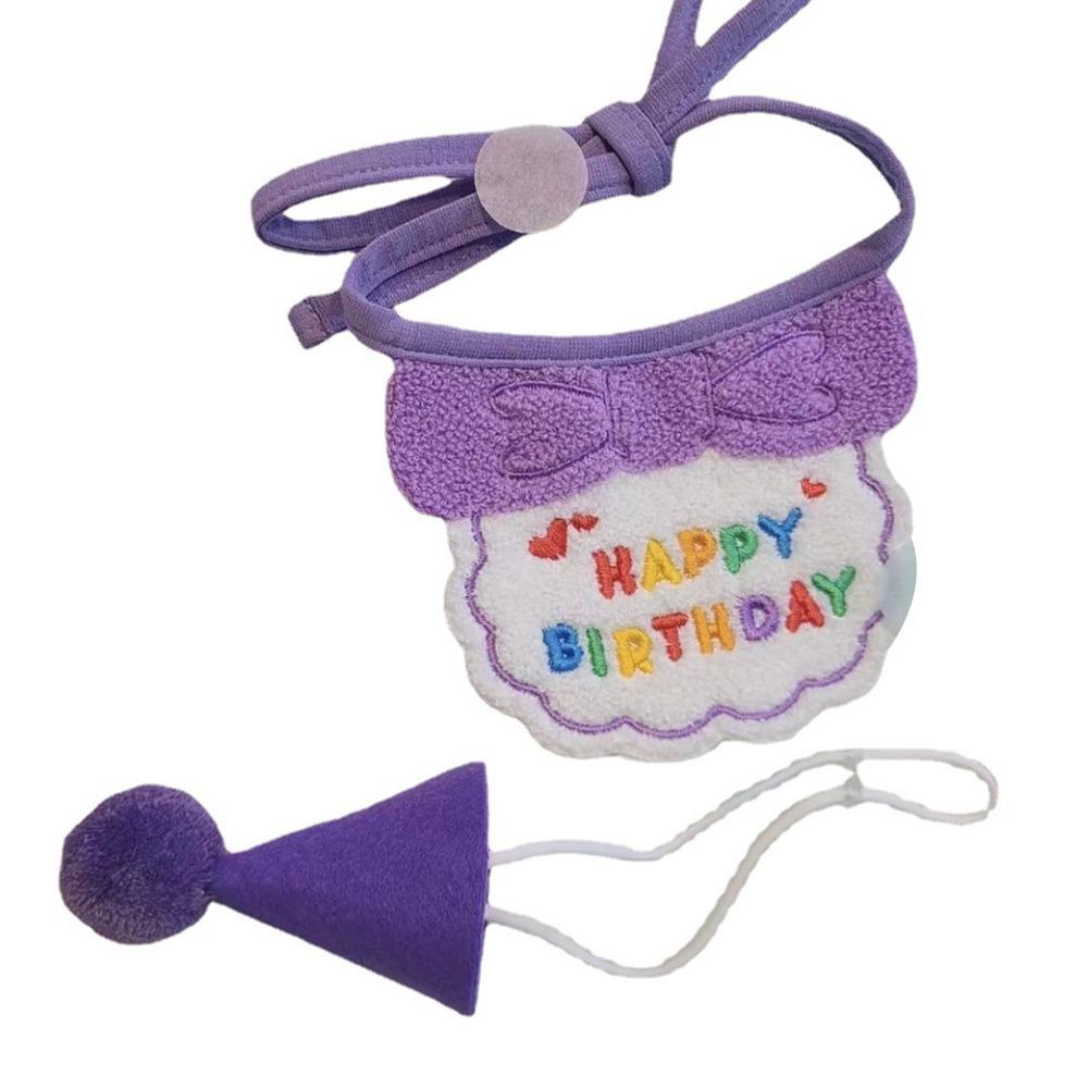 Vibrant Print Pet Birthday Bib Soft Fabric Dog Party Outfit Pet Birthday Hat Pet Photo Taking