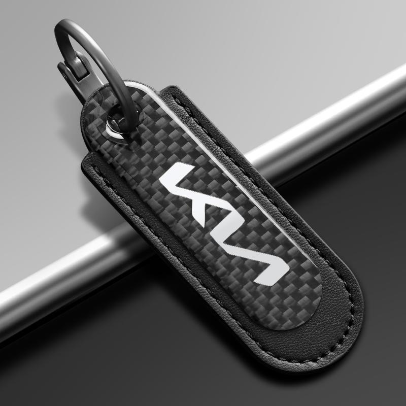 NIVG8 Styling Fiber Texture Leather Car Key Chain Keyring For KIA Ceed Sportage Rio Proceed K5 Optima Sedona Forte Cerato Venga