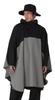 Rain Water Water Pressure Resistance Free Poncho Dark Gray X Black [Nameless Age] Poncho, Repellent, 20,000mm, Raincoat, Bicycle, NARP-6100, Women's,