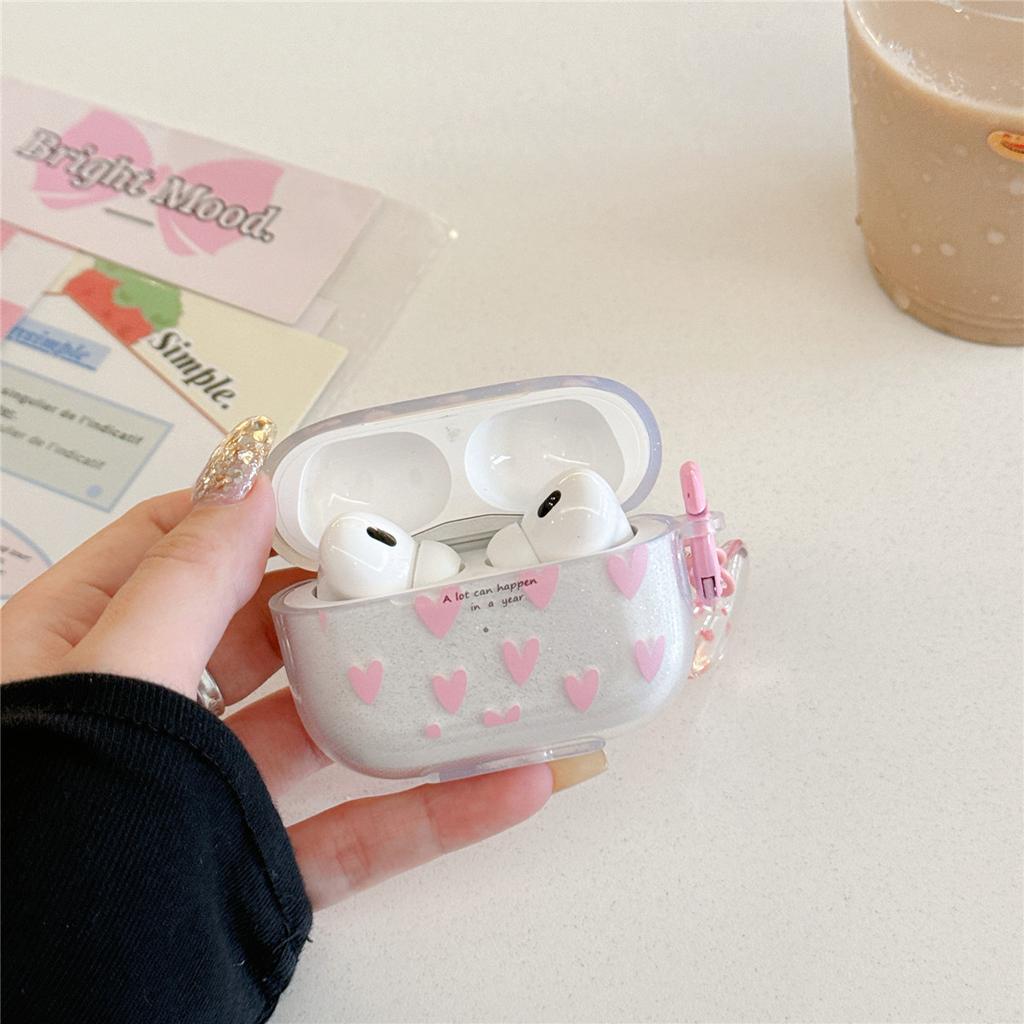 Pink little love applies to Apple AirPods 11th generation Bluetooth headset protective case Pro1 headset case high transparency