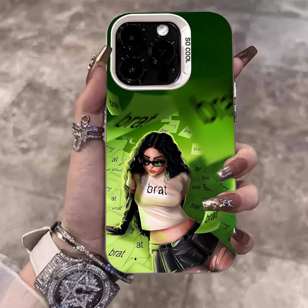 Британская Поп-певица Charli XCX Чехол для телефона Цвет Серебристый Корпус Для LPhone 17 16 16e 15 14 13 12 11 Pro Max Plus