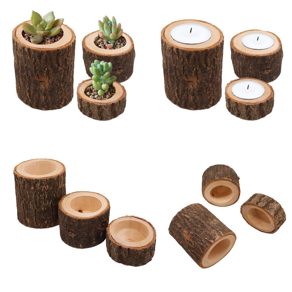Decorative Tree Branch Candle Holder Handmade Wood Tea Light Stand for Living Room and Event Decor
