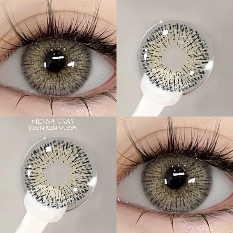 AMARA Blue Colored Contact Lenses Natural Look Green Eye Lenses Gray Contact Color Lenses Beauty Pupil Eye Cosmetics Yearly Use
