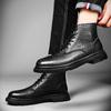 Модные зимние мужские ботинки, теплые, высококачественные, с принтом, плюшевые мужские ботинки, натуральная кожа, мужские ботильоны, деловая мужская обувь из крокодиловой кожи