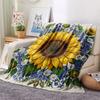 1PC Sunflower Garden Print Flannel Blanket High quality All Seasons for Home Decor Warmth and Comfort Gifts Birthday Gifts