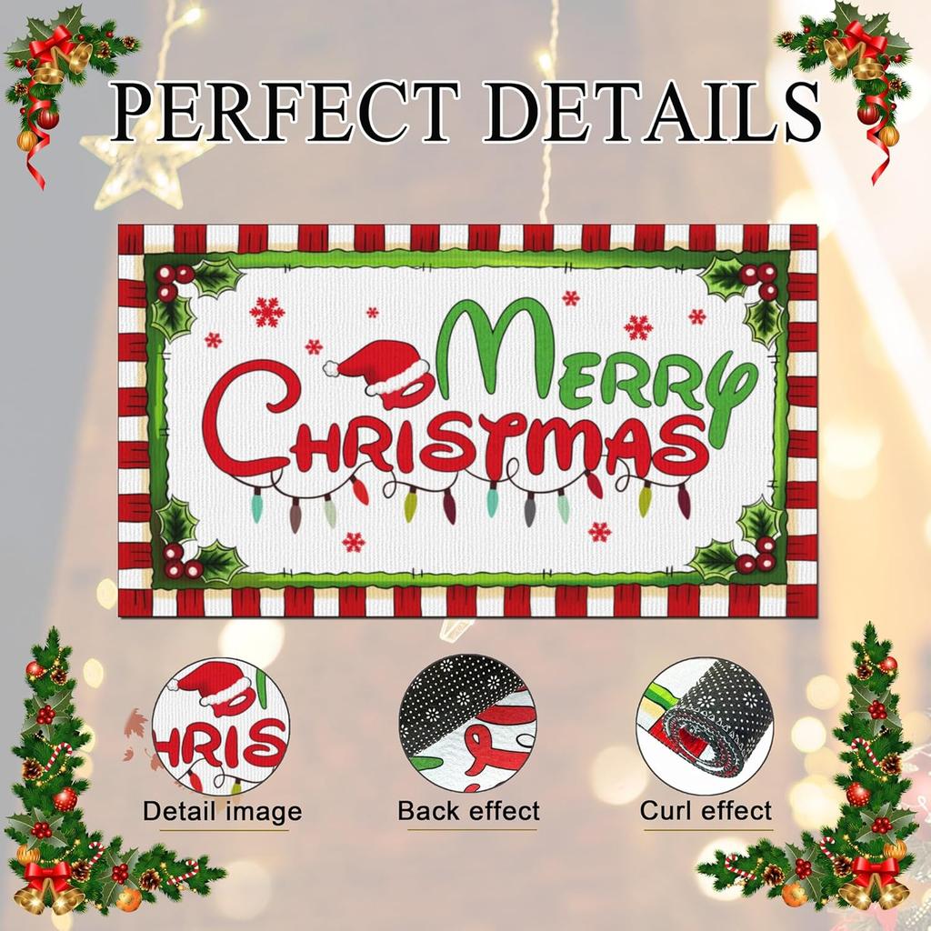 Рождественский коврик для пола, противоскользящий, приветственный коврик для помещений и улицы, для кухни и гостиной, ковер, украшение для дома