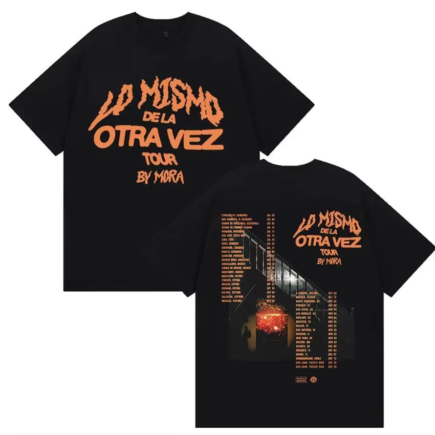 Unisex Mora Singer Portrait Graphic T‑Shirt Men Women Crew Neck Short Sleeve Loose Fit Summer Casual Streetwear Music Fan Daily Wear Tee Top for Youth