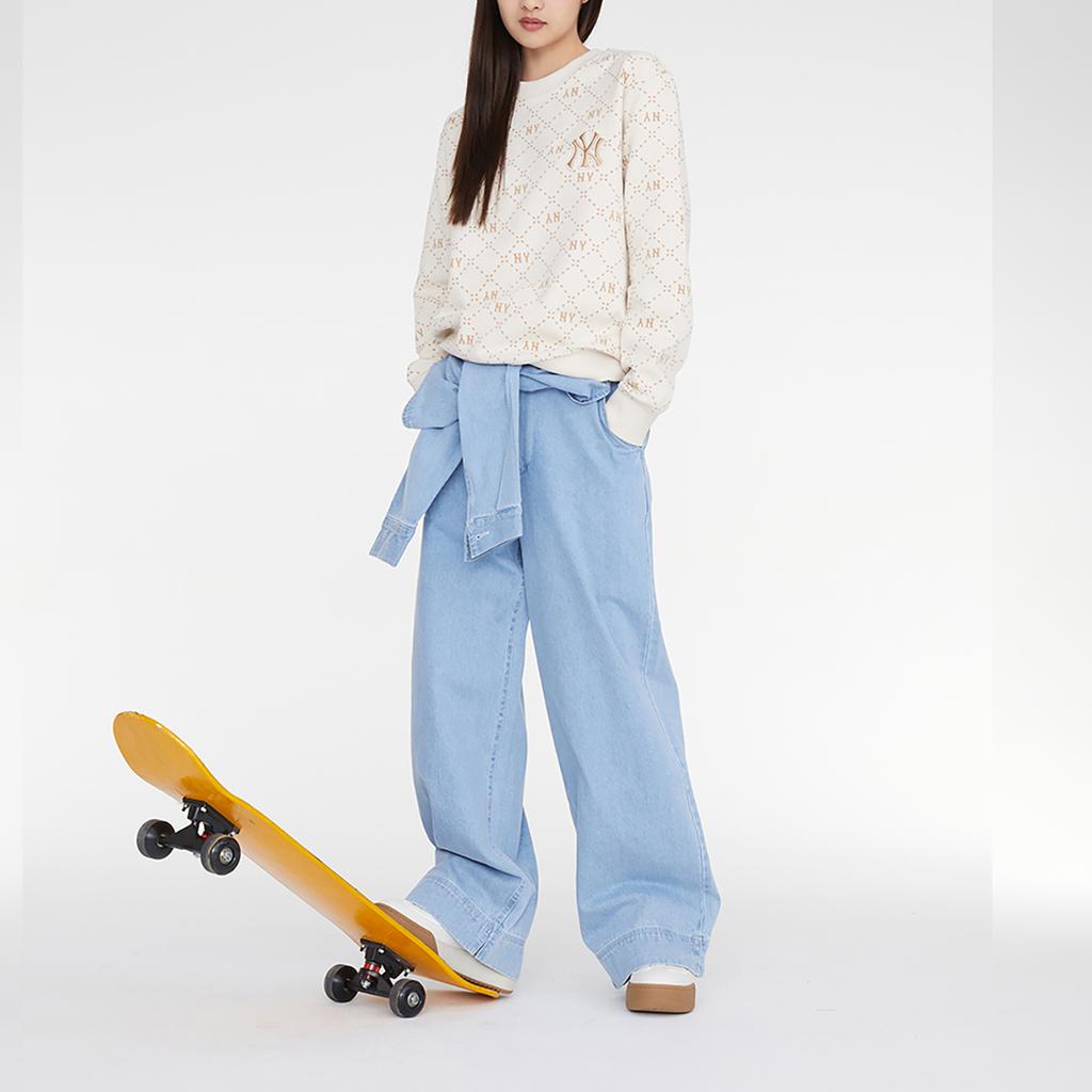 New MLB Sweatshirts Unisex Cream 3AMTM0134-50CRD